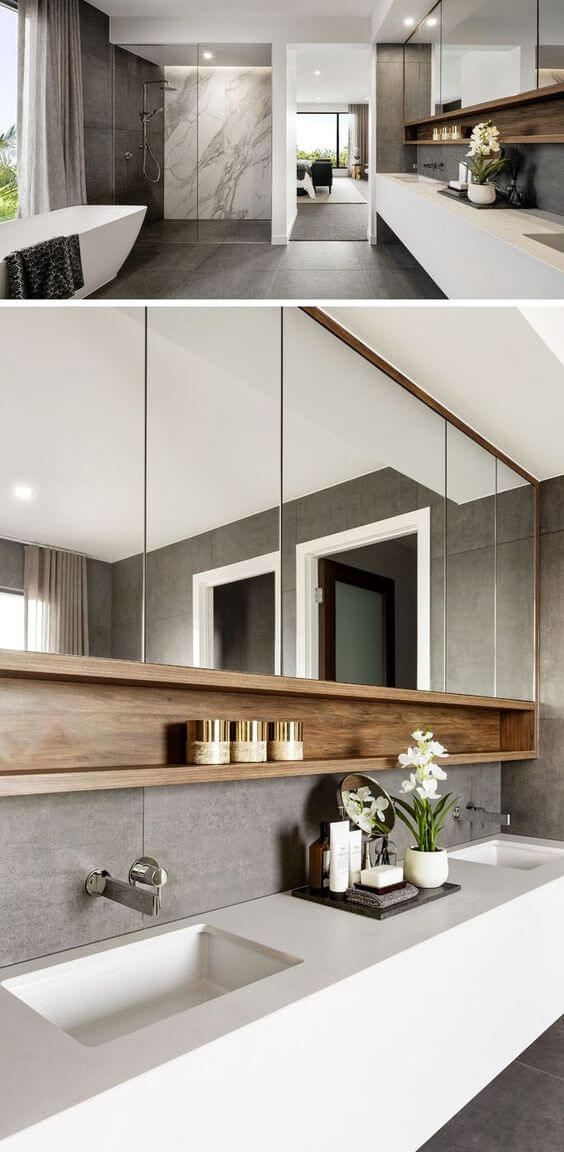 Ốp đá lavabo nhân tạo màu trắng đơn giản Đá ốp lavabo