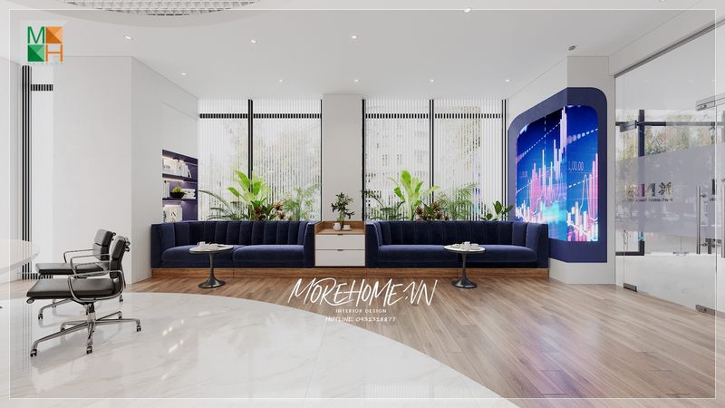 Trang trí văn phòng làm việc môi trường làm việc với không gian thoáng đãng thẩm mỹ nội thất sắp xếp hiện đại sử dụng tiện lợi.